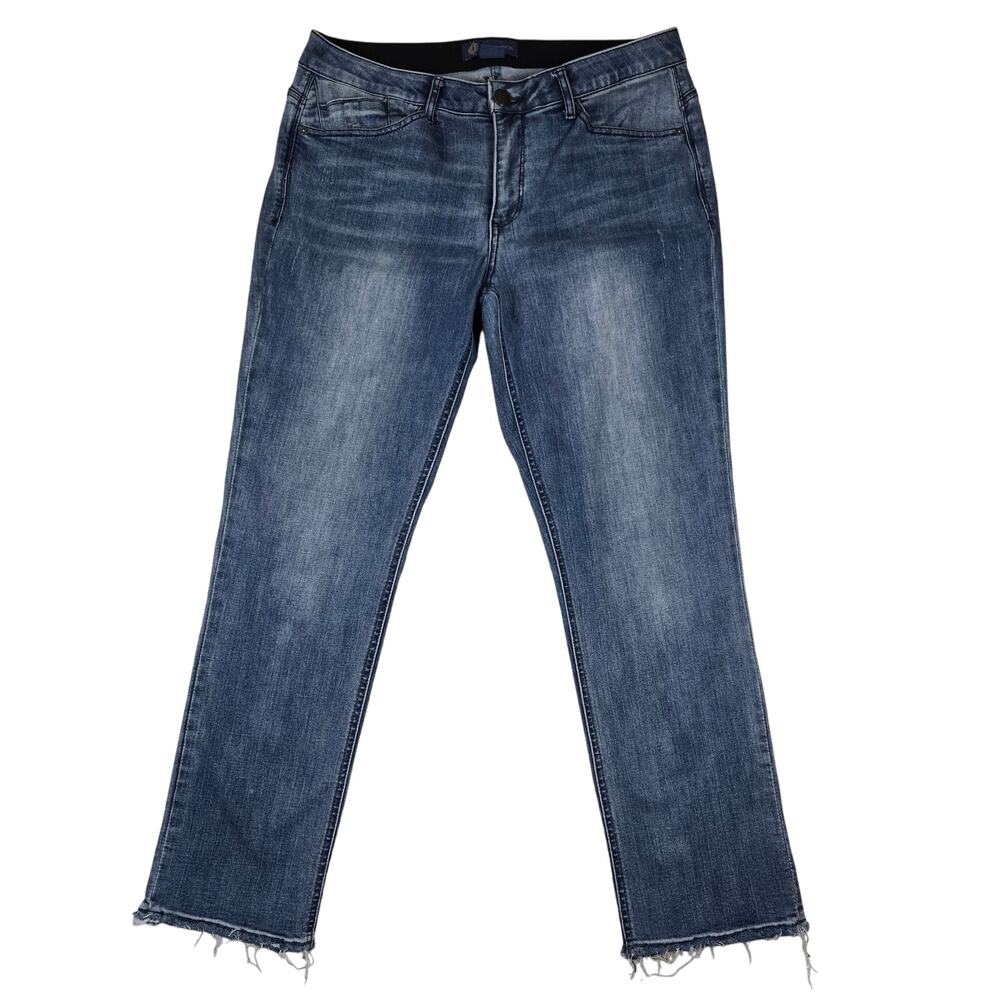 Democracy Jeans Womens 12 Straight Leg Distressed "ab"solution Pants 0858